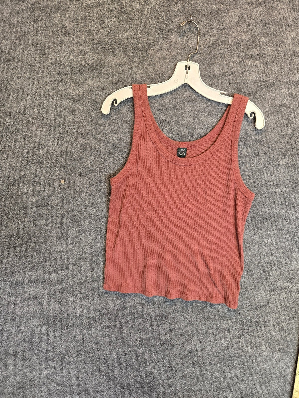 Rust Pink Ribbed Tank Top
