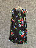 "Old Navy Women's Black Tropical Floral Sleeveless Lace-Up Shift Sundress Size S