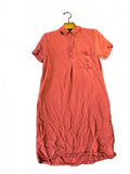 GAP Women's Casual Polo Shirt Dress in Rust Orange, Size Medium