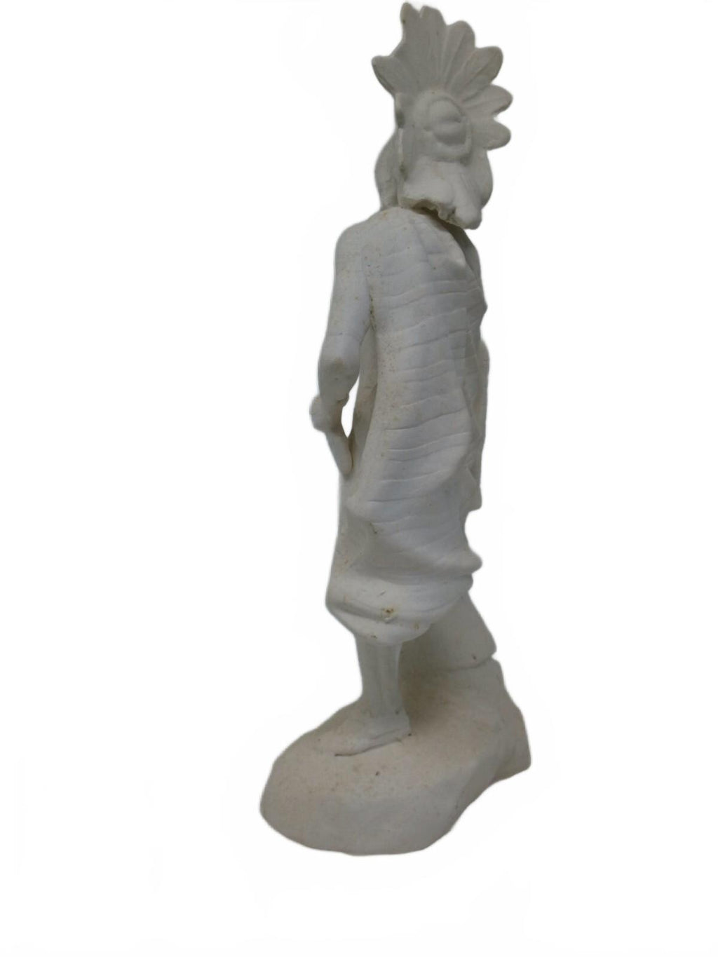 Vintage Native American Couple Ceramic Figurine Headdress ready to paint