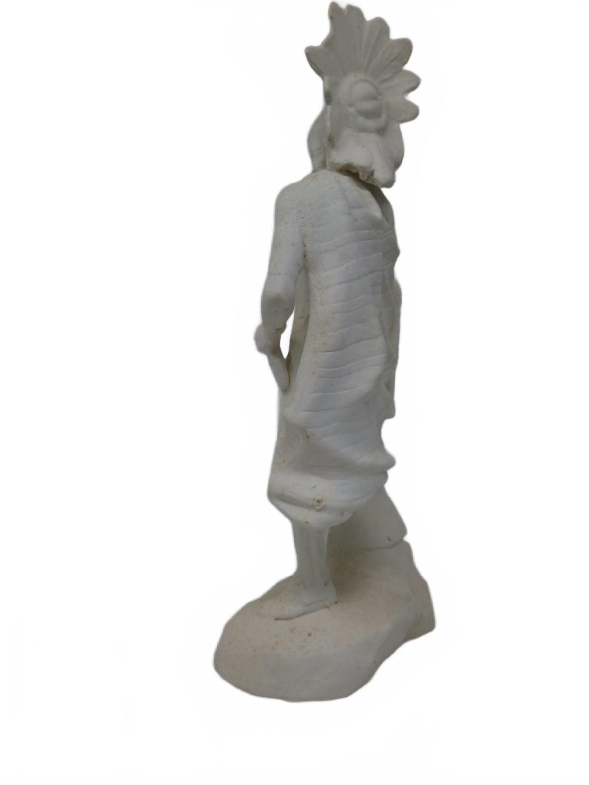 Vintage Native American Couple Ceramic Figurine Headdress ready to paint