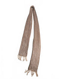 Men's Striped Knit Scarf with Fringe Ends