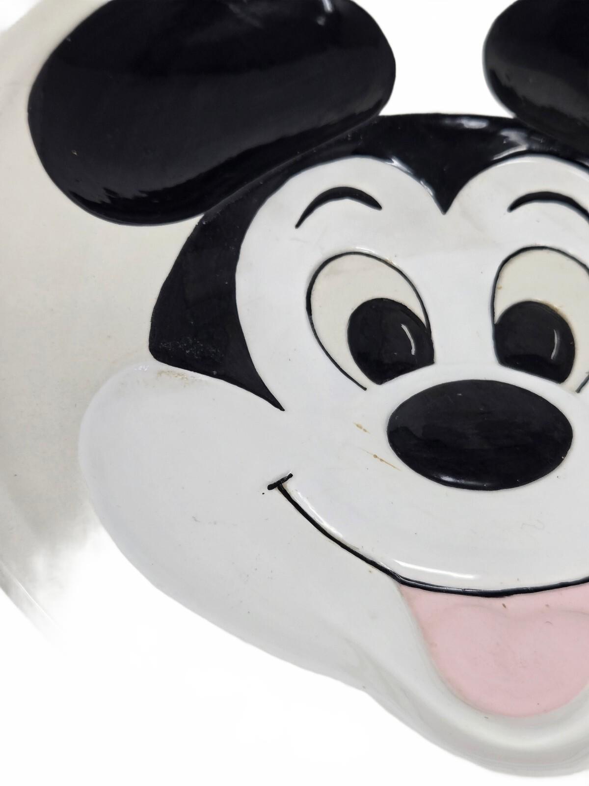 1970s Mickey Mouse 3D Raised-Relief Ceramic Wall Hanging Plate