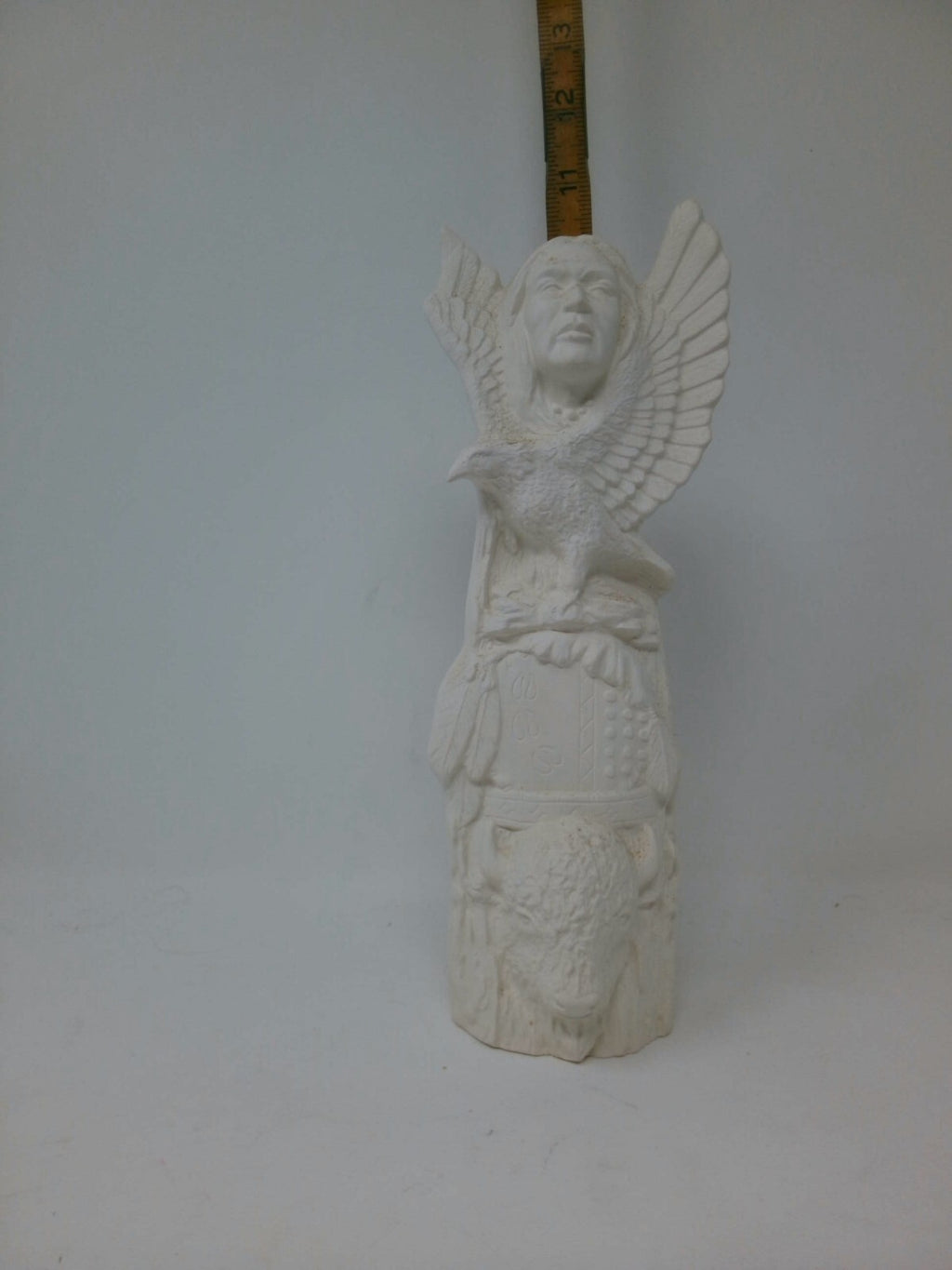 Ceramic Bisque 10 Inch Eagle Totem Pole, Reay to Paint Southwest Totem Pole