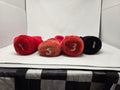 Mixed Lot of 4 Golf Club Headcovers - 3 Vintage Red Fuzzy Pom-Pom Socks & 1 Adam