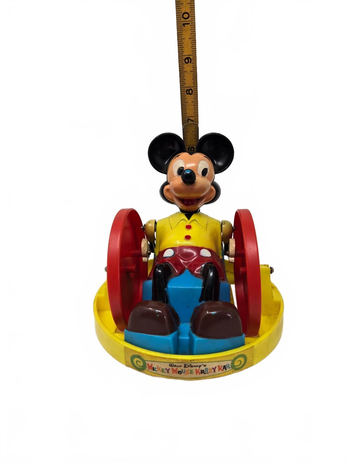 Vintage 1960s Louis Marx & Co Mickey Mouse Krazy Kar Battery- Operated Toy
