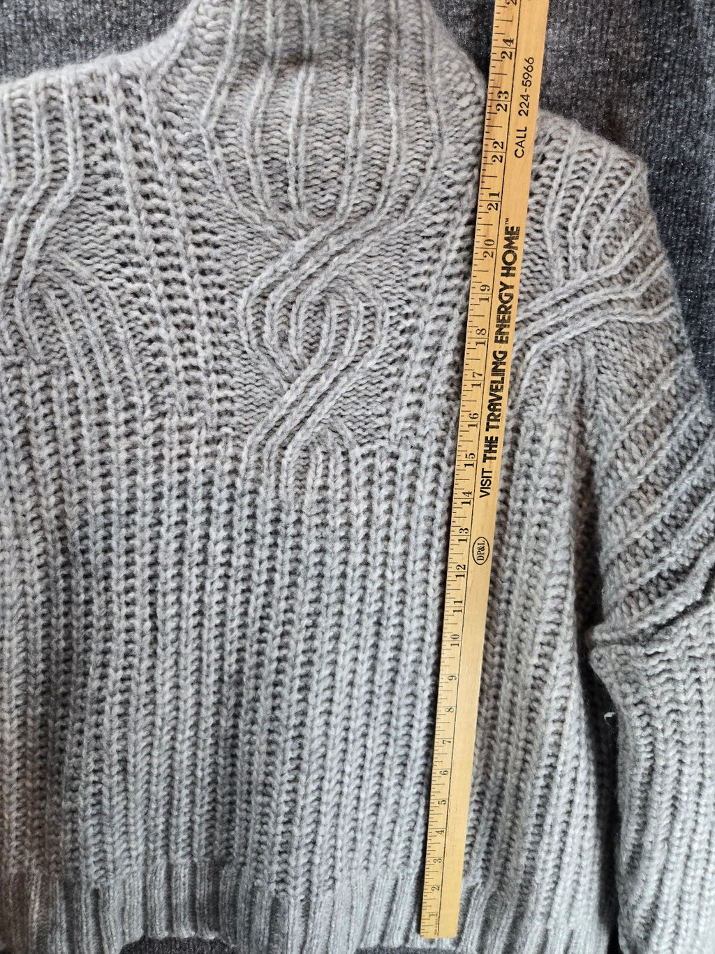 Gray Knit Turtleneck Sweater, Medium