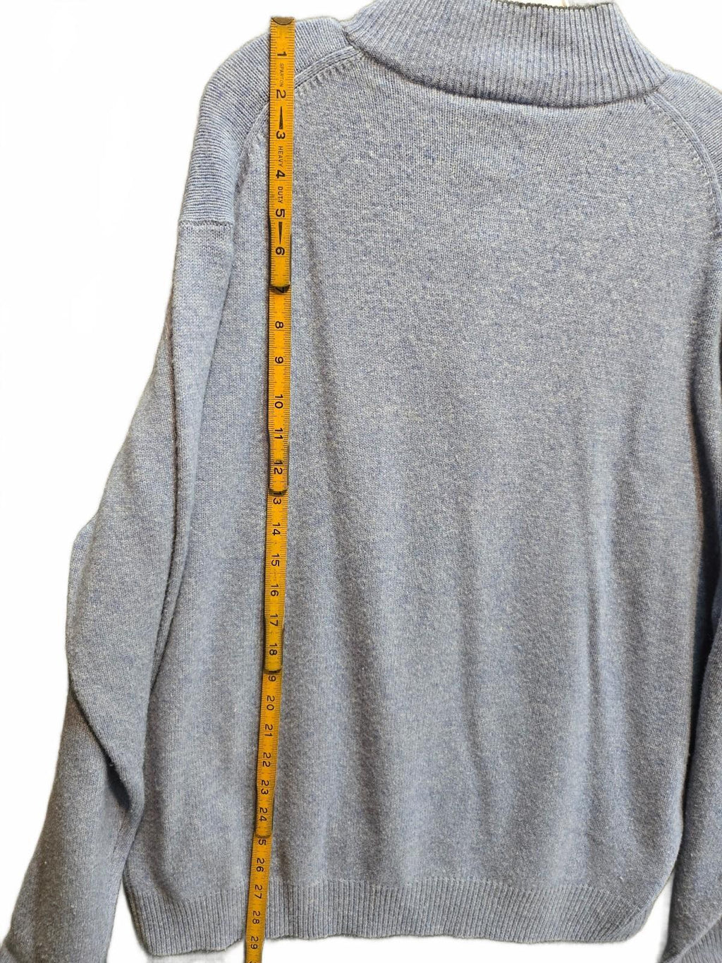 JoS. A. Bank Men's Mock Neck Button Henley Sweater Lambswool Blend Blue Size L