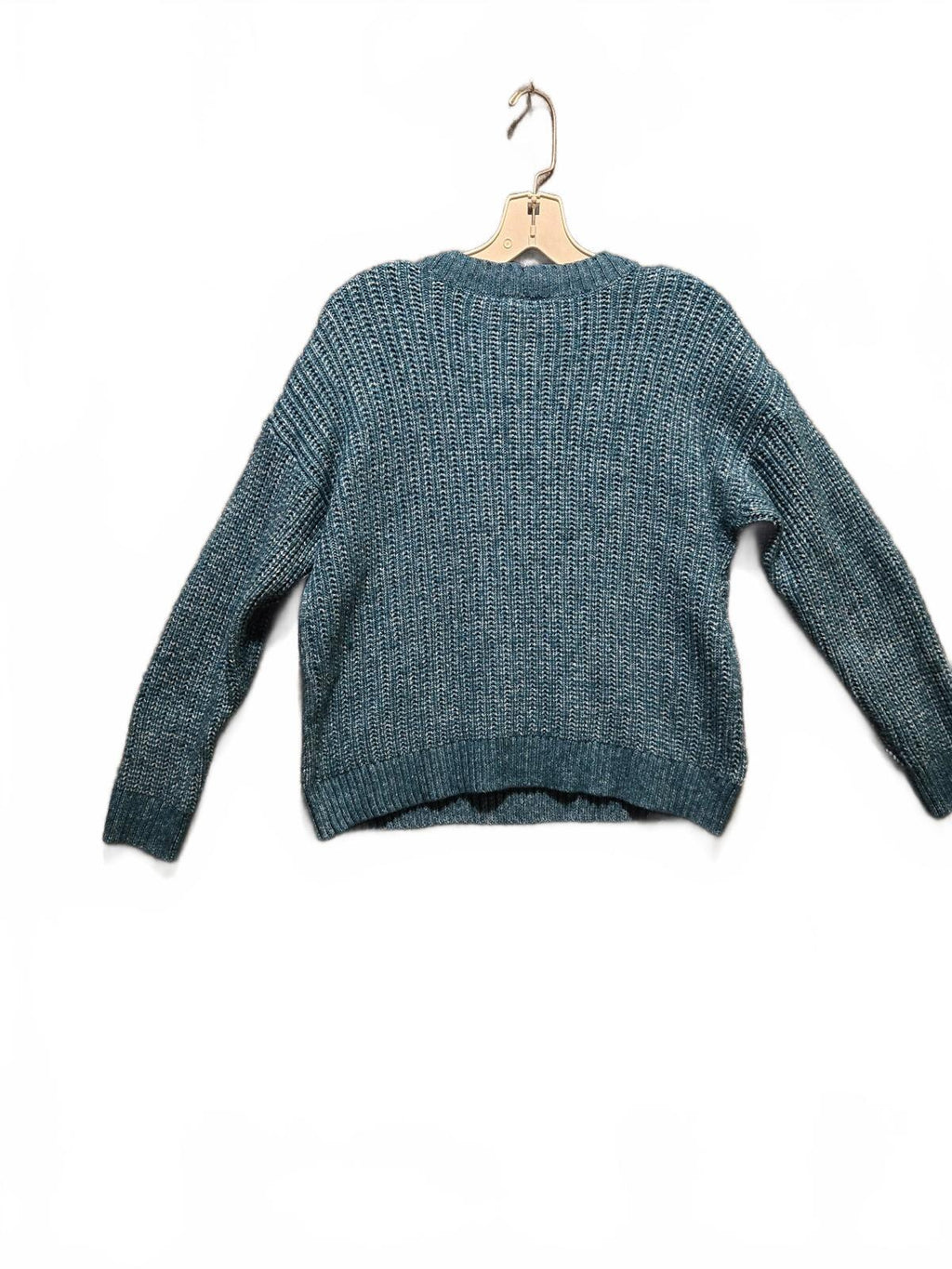 St. John's Bay Cable Knit Sweater Womens PS Petite Small Teal Blue Marled