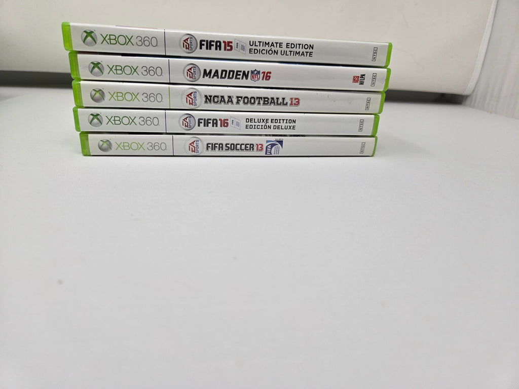 Xbox 360 Sports Game Lot of 5 - NCAA Football 13, Madden 16, FIFA 13, 15, 16