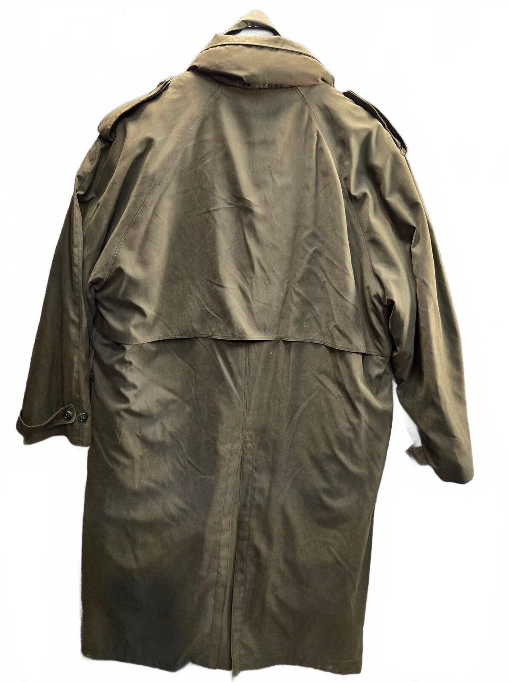 London Fog Classic Olive Green Trench Coat, Size 43 Long
