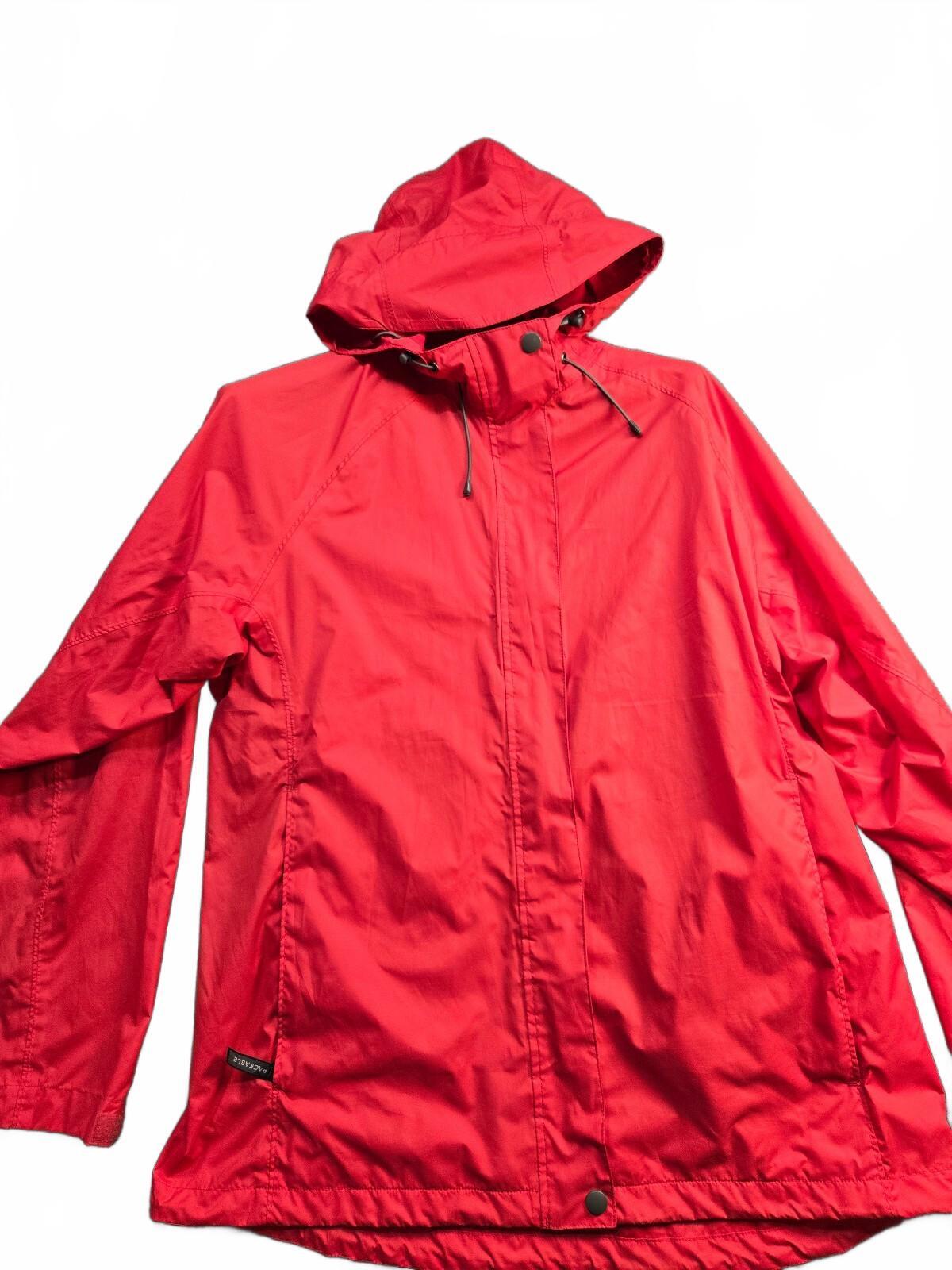 West marine Red Packable Hooded Windbreaker Jacket