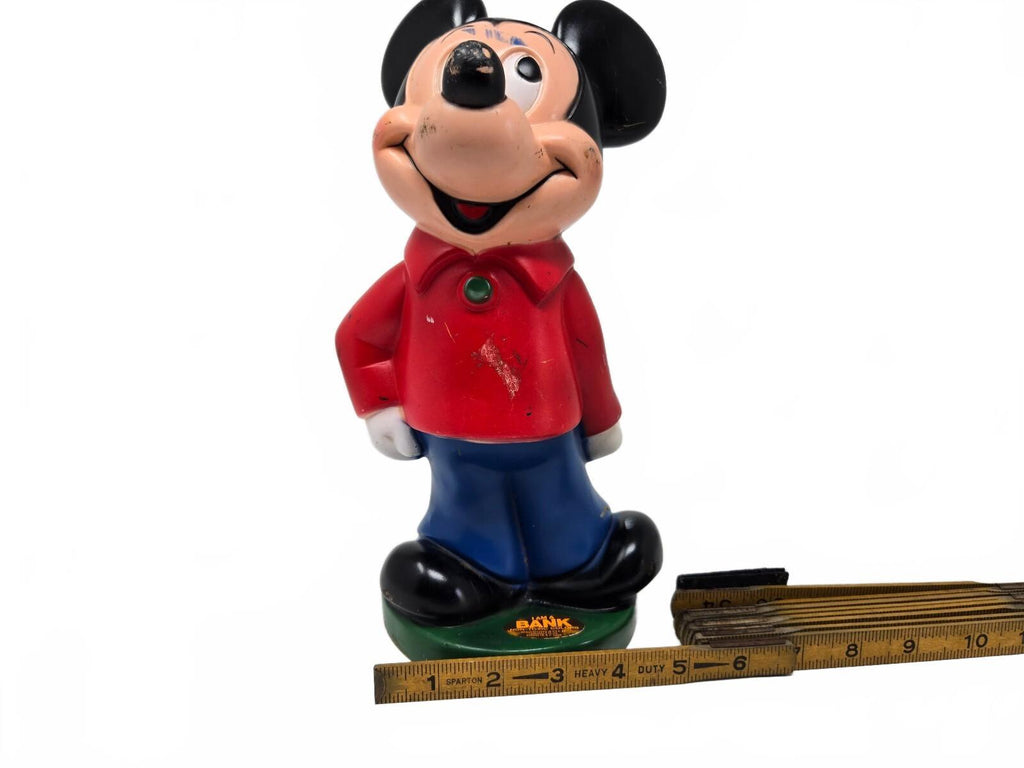 Vintage 1970s Mickey Mouse Plastic Coin Piggy Bank Play Pal Plastic Disney 11"