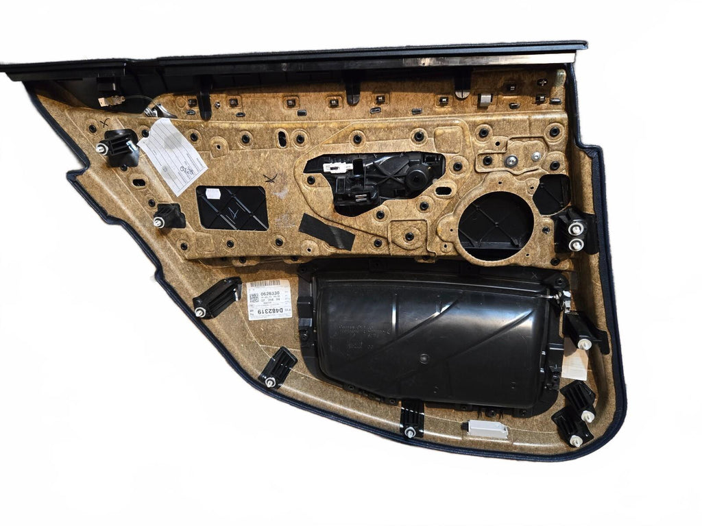 11-16 BMW 5-Series F10 Rear Left Interior Door Panel Black Leather Ash Wood Trim