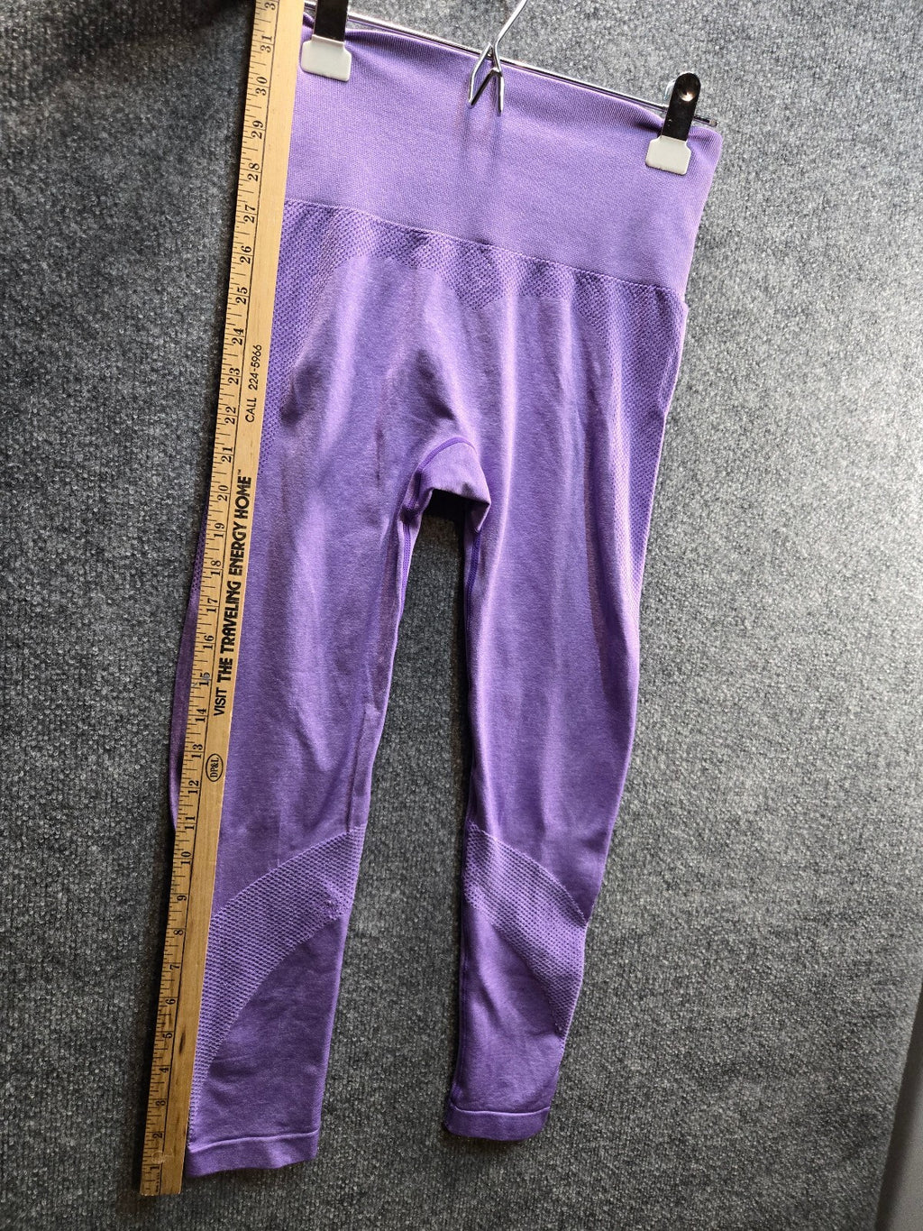 Purple High Waist Leggings with Mesh Detail