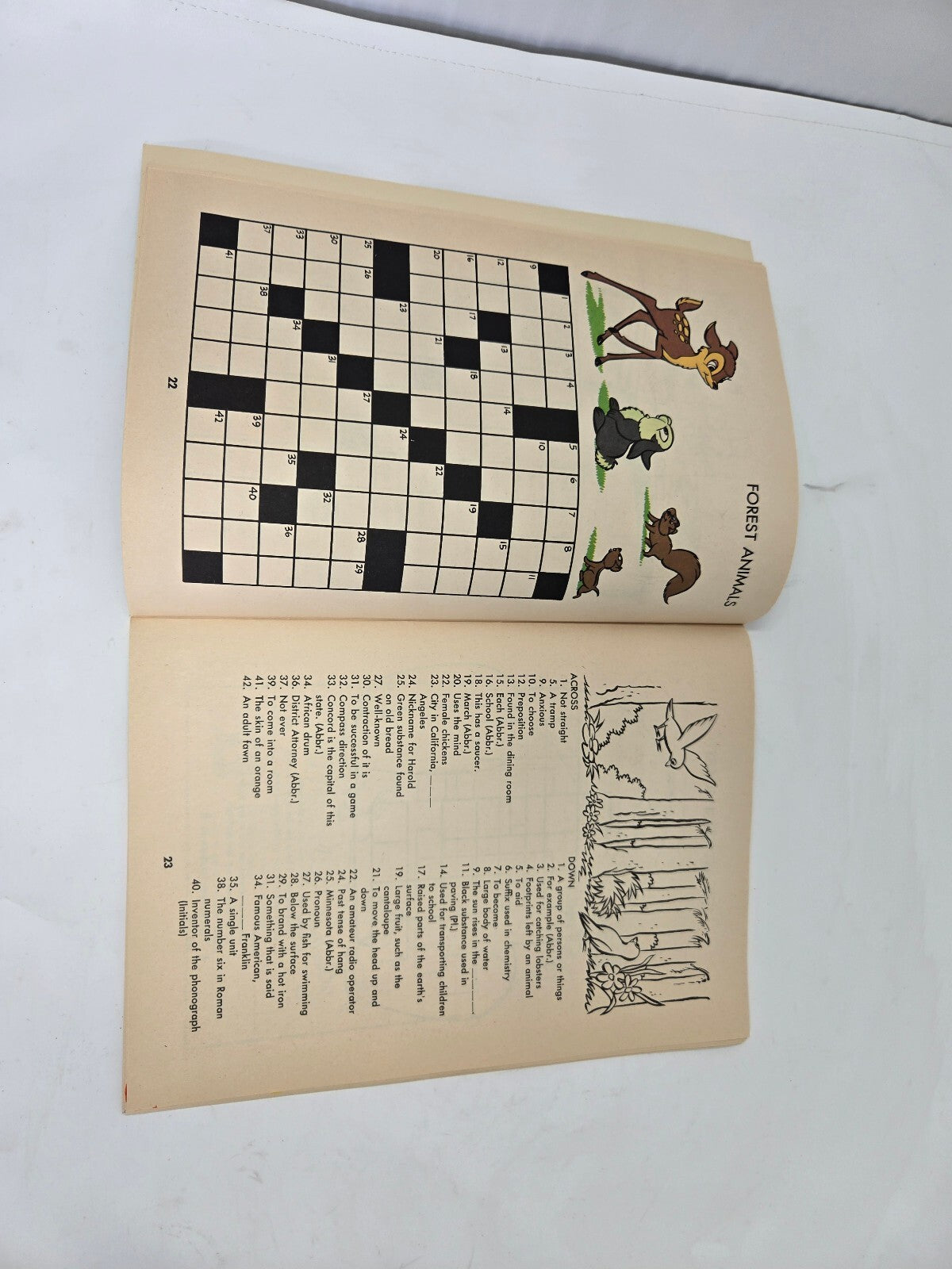 1974 Whitman  Walt Disney Crossword Puzzles Book Grades 4-5-6 #1731 Unused
