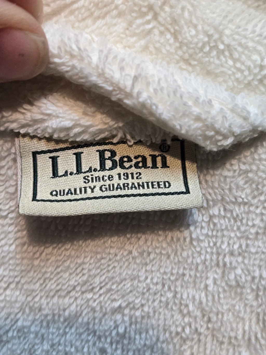 L.L. Bean Vintage White Heavyweight Toweling Bath Robe Shawl Collar Cozy GUC