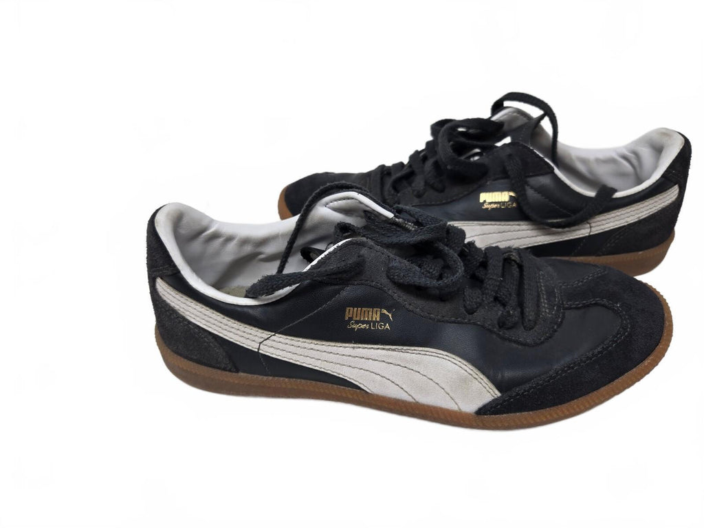 PUMA Super Liga OG Retro Black White Men's Size 8 Sneakers 356999-09 Excellent