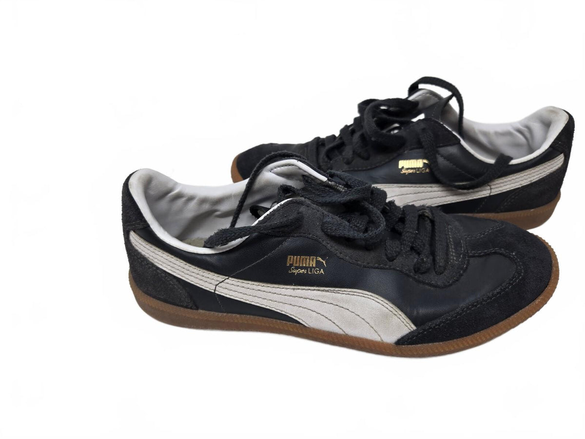 PUMA Super Liga OG Retro Black White Men's Size 8 Sneakers 356999-09 Excellent
