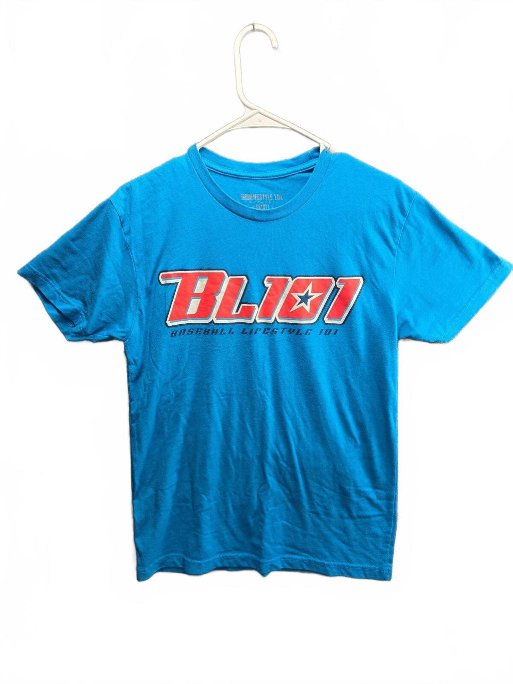 BSBL Lifestyle 101 Blue T-Shirt youth Small Cotton Polyester Blend