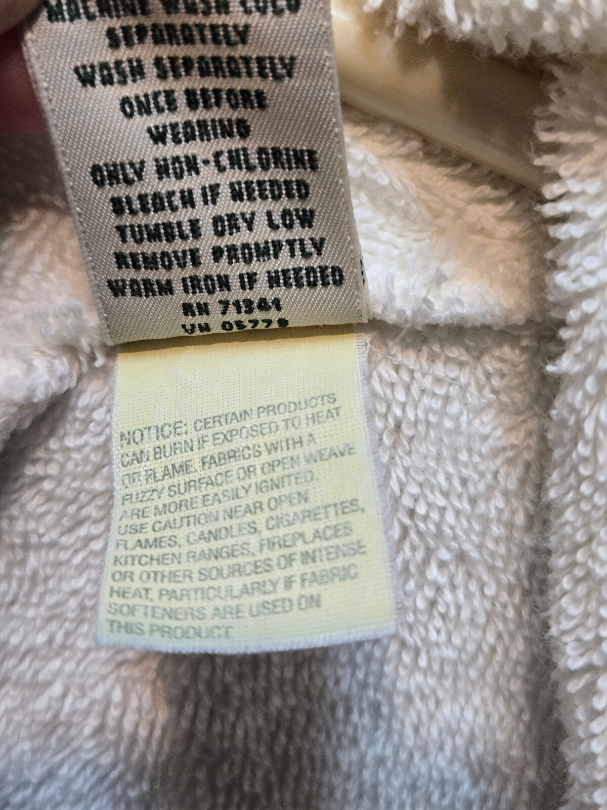L.L. Bean Vintage White Heavyweight Toweling Bath Robe Shawl Collar Cozy GUC