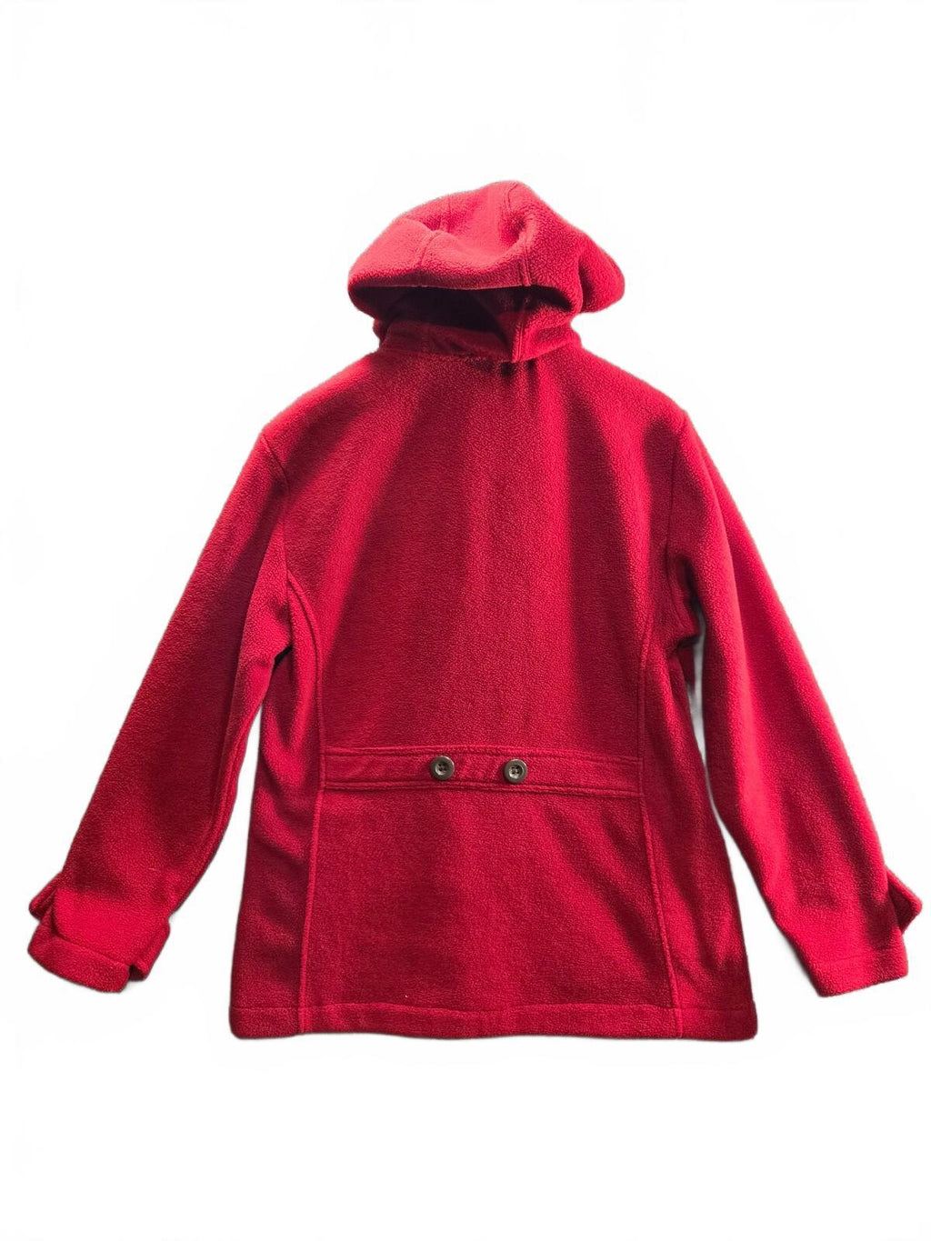 West Marine Anchor Peacoat 2 Red Fleece Toggle Hooded Jacket Size Large
