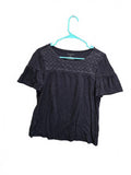 Talbots Women's Navy Blue Eyelet Lace Yoke Top MP