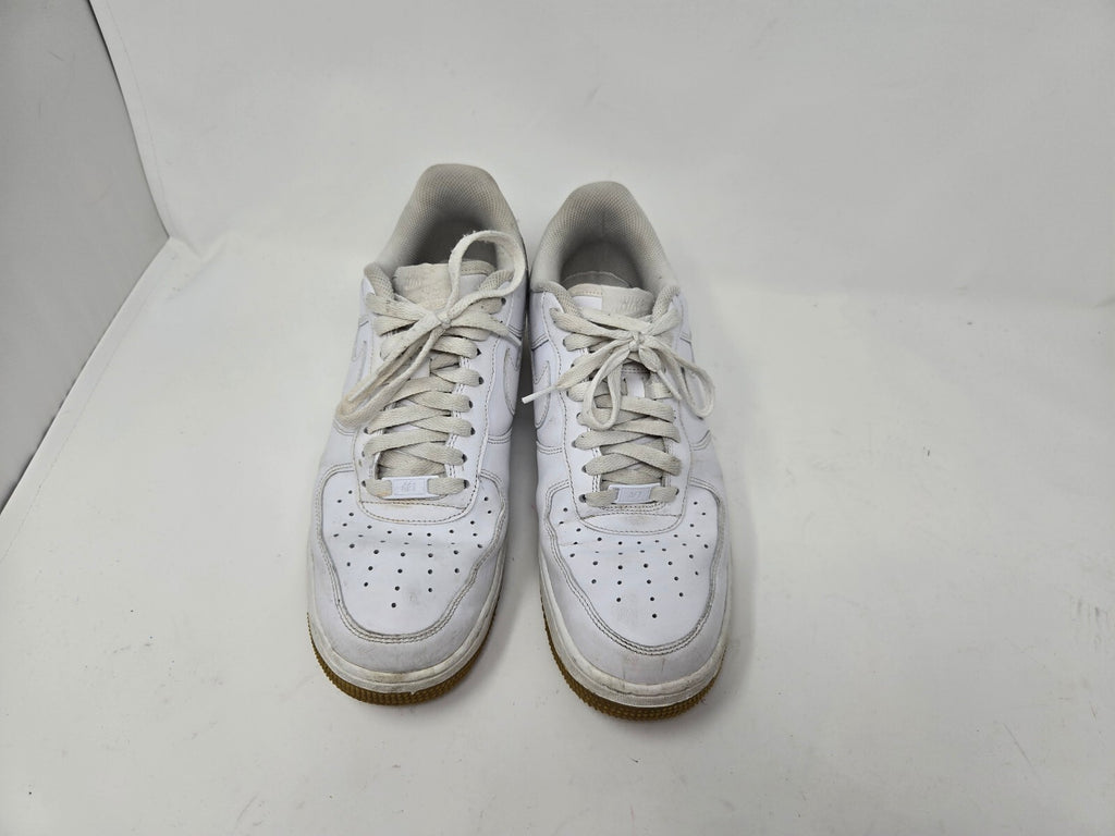 Nike Air Force 1 Low White Gum Bottoms Casual Skate Shoes - Worn