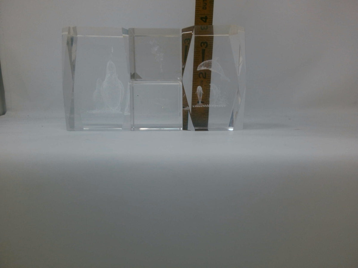 Set of 5 Clear Crystal Animal-Themed Paperweights