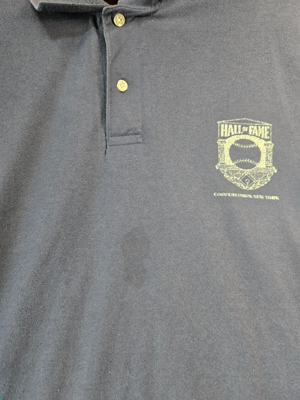Vintage Hall of Fame Cooperstown New York Navy Polo Shirt