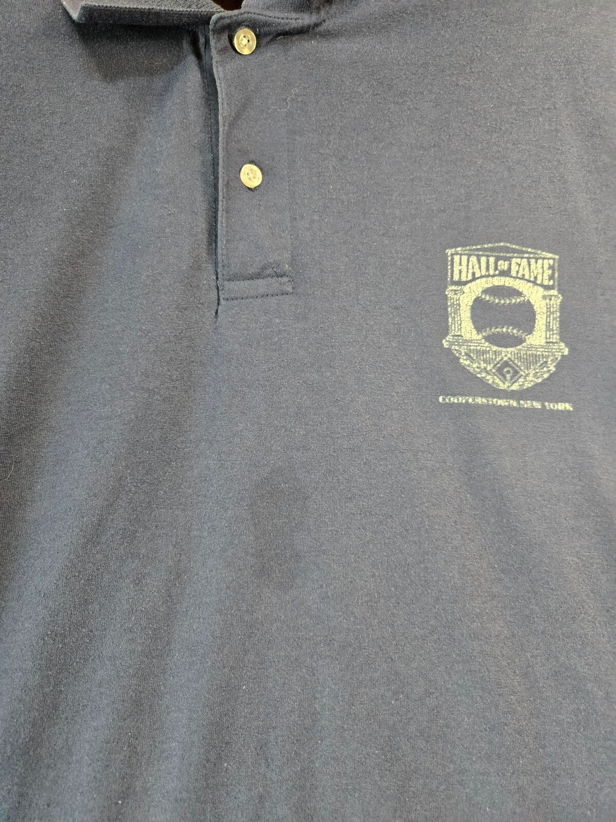 Vintage Hall of Fame Cooperstown New York Navy Polo Shirt