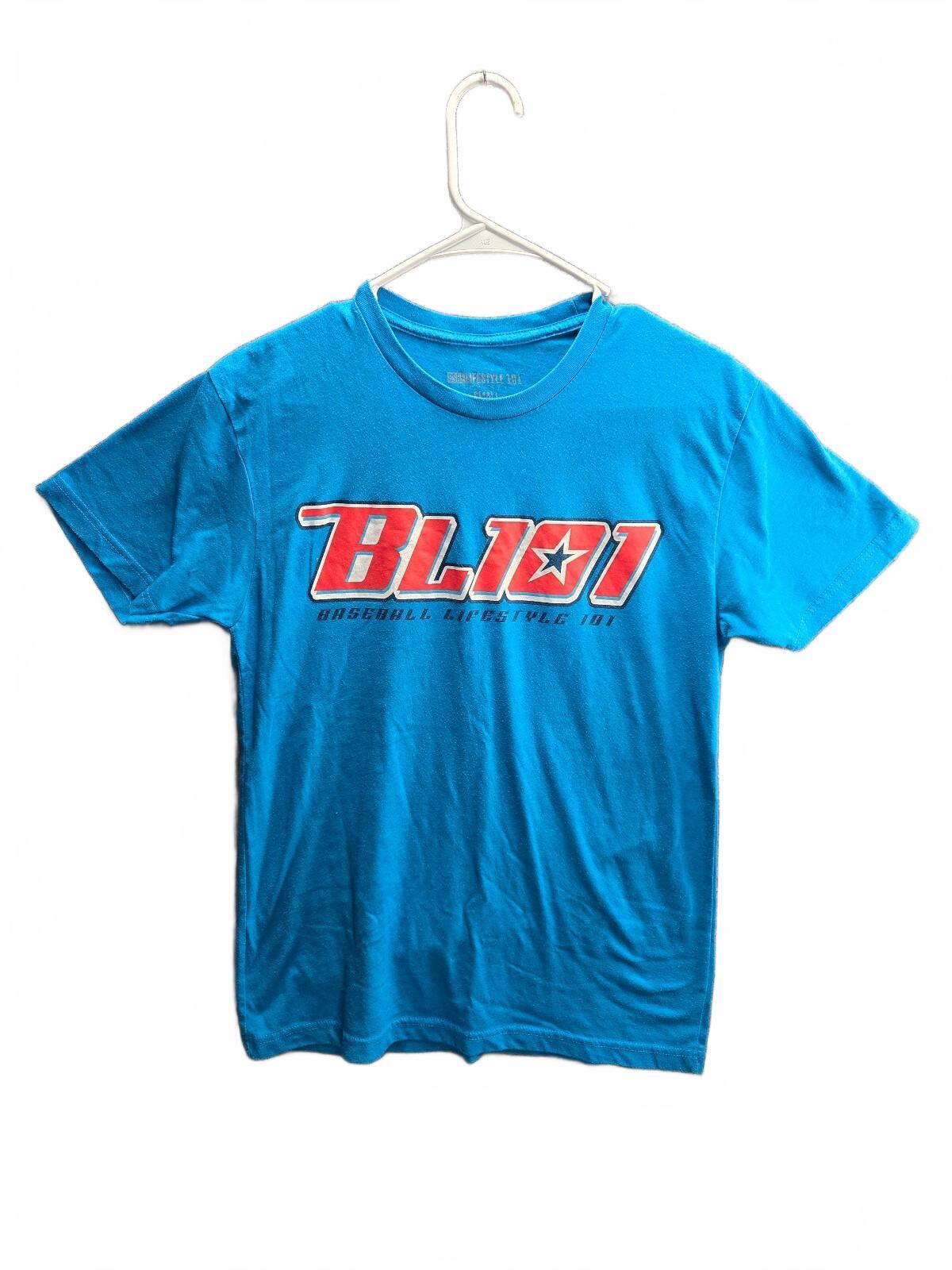 BSBL Lifestyle 101 Blue T-Shirt youth Small Cotton Polyester Blend