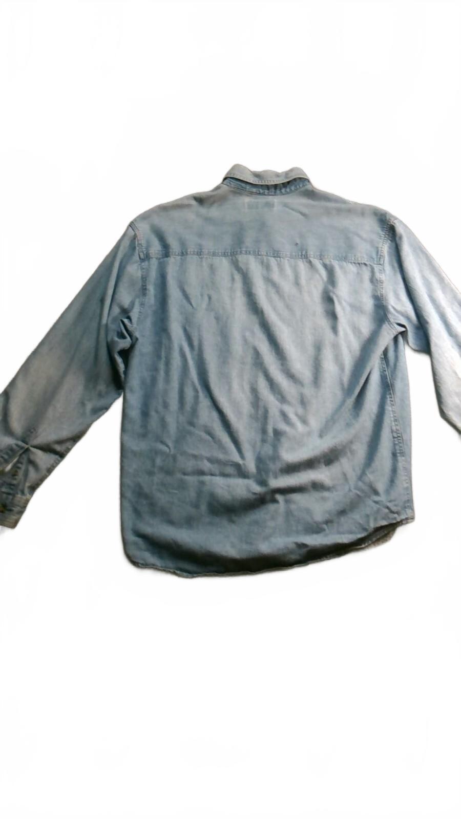 Vintage Hollaway University Of Dayton Flyers Denim Button Up Shirt Large