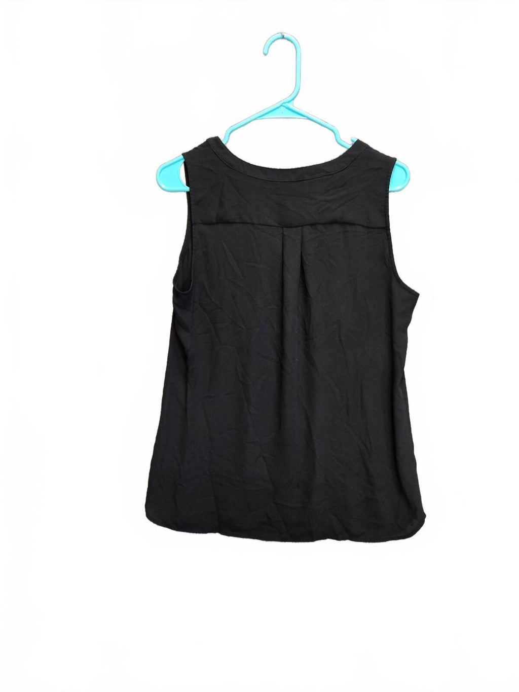 LOFT Women's Black Sleeveless Henley Top Size Small