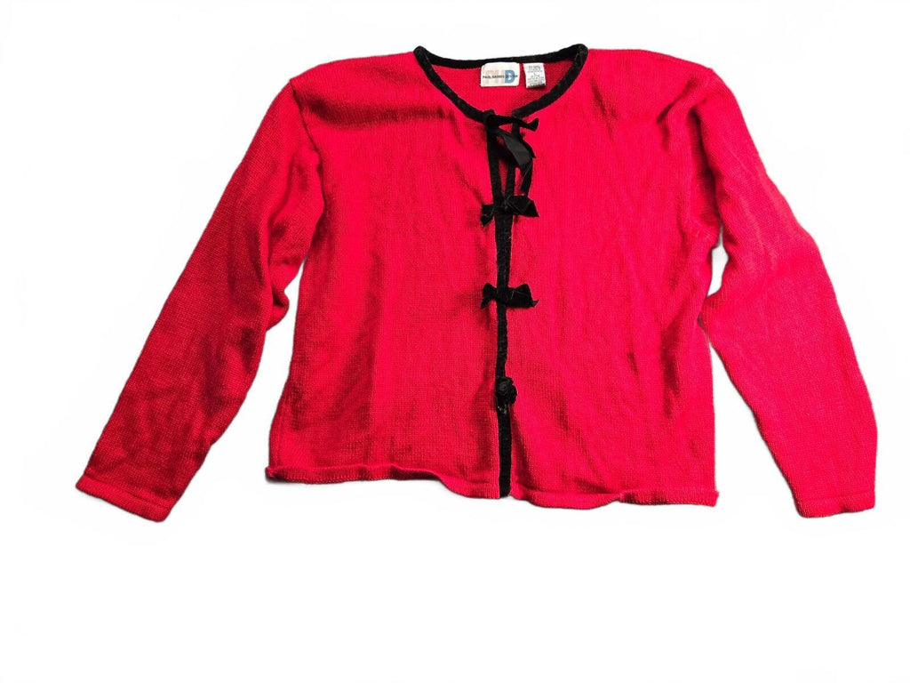 Vintage Paul Harris Design Red Ramie Cotton Knit Sweater Women's Large