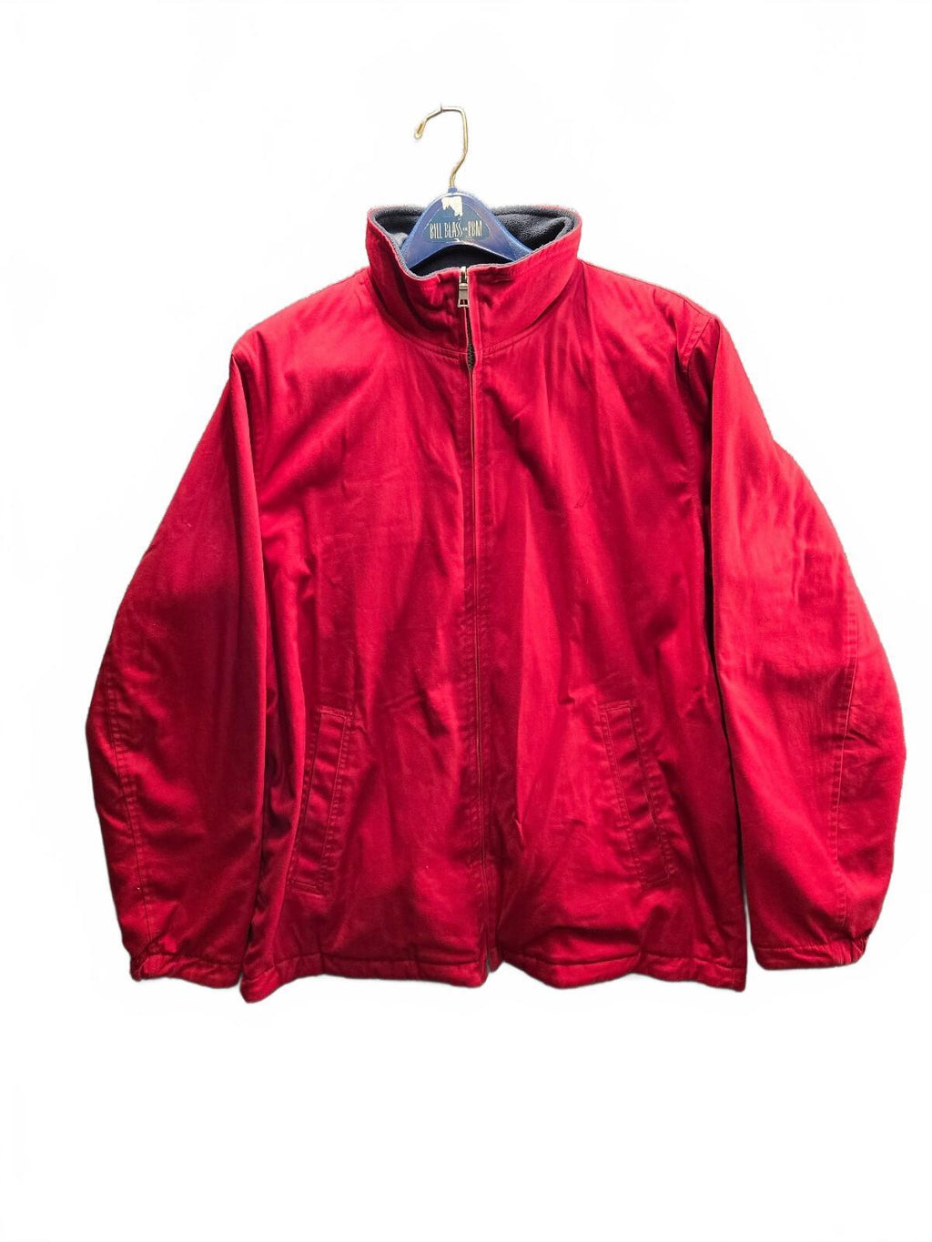 Nautica Red Full-Zip Casual Jacket with Stand Collar