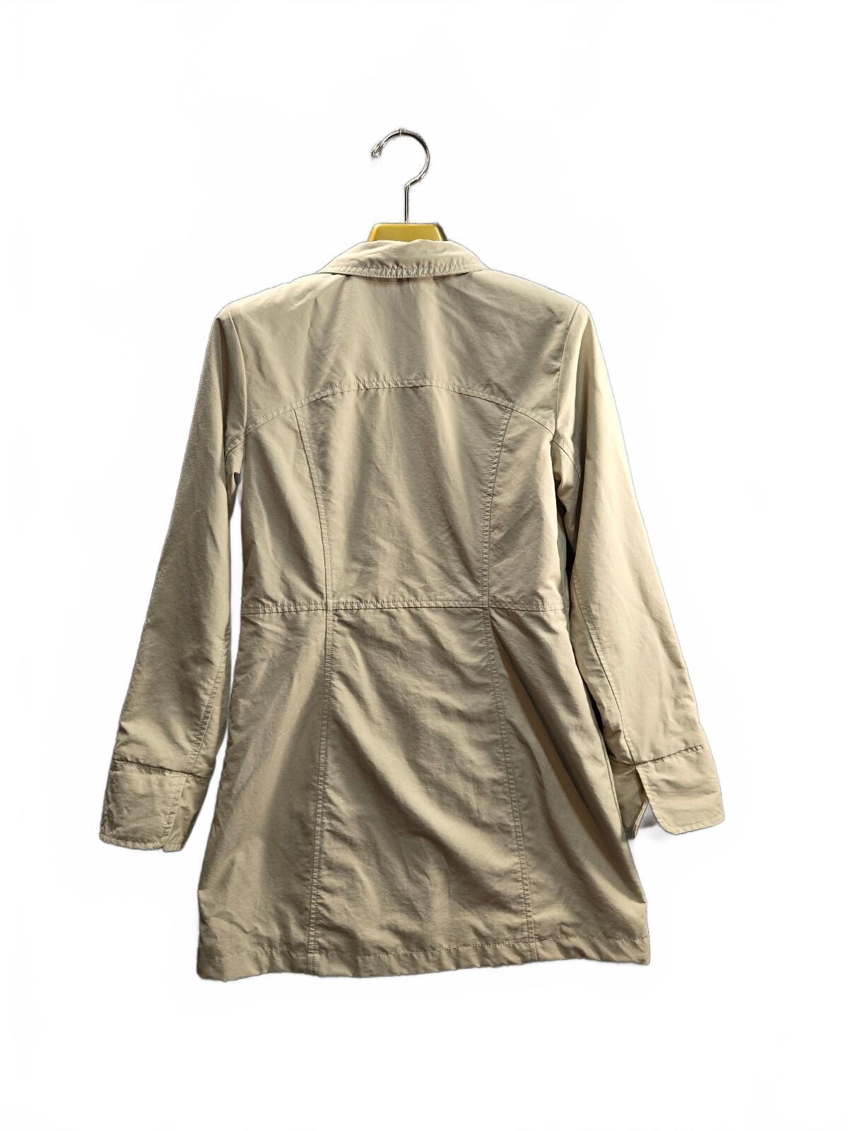 Eddie Bauer Women's Tan Trench Coat Mac Jacket Light Tan Size XS Cotton Blend