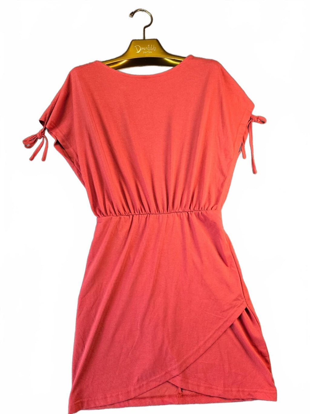 NWT Dokotoo Women's Coral Arm Tie Elastic Waist Casual Dress Small