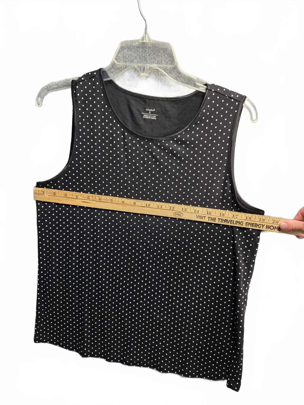 cj banks Black Polka Dot Sleeveless Cotton Top