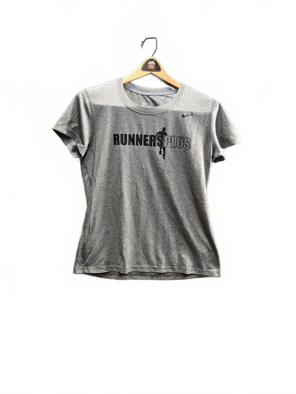 Nike Dri-FIT RUNNERS PLUS Gray Athletic T-Shirt Medium