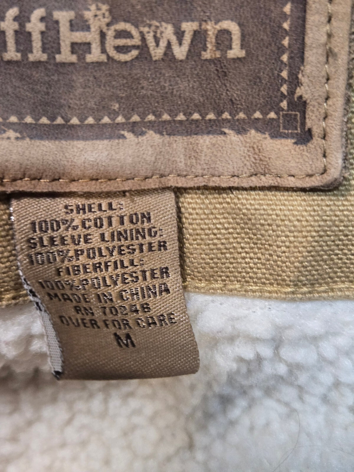Ruff Hewn Men's Tan Cotton Sherpa Lined Jacket Size M