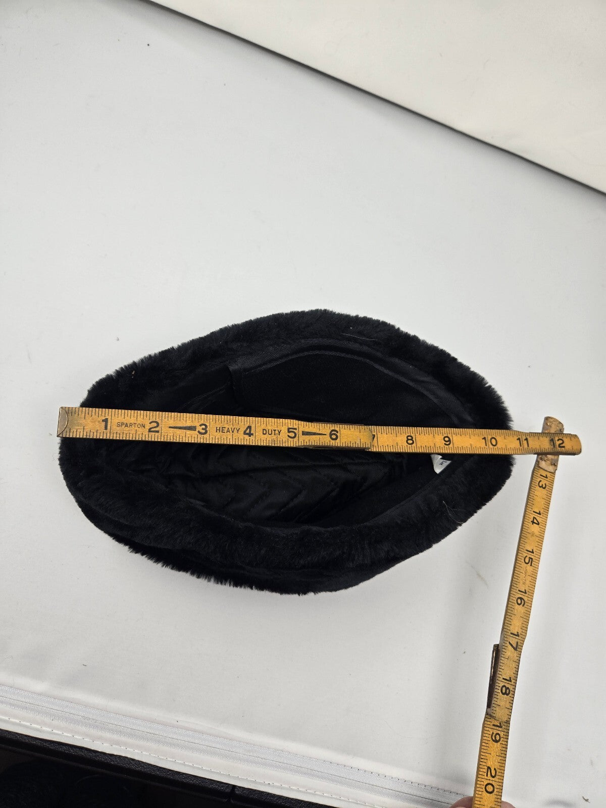 Vintage Black Faux Fur Cossack Hat Russian Ambassador Pillbox Winter Cap Medium