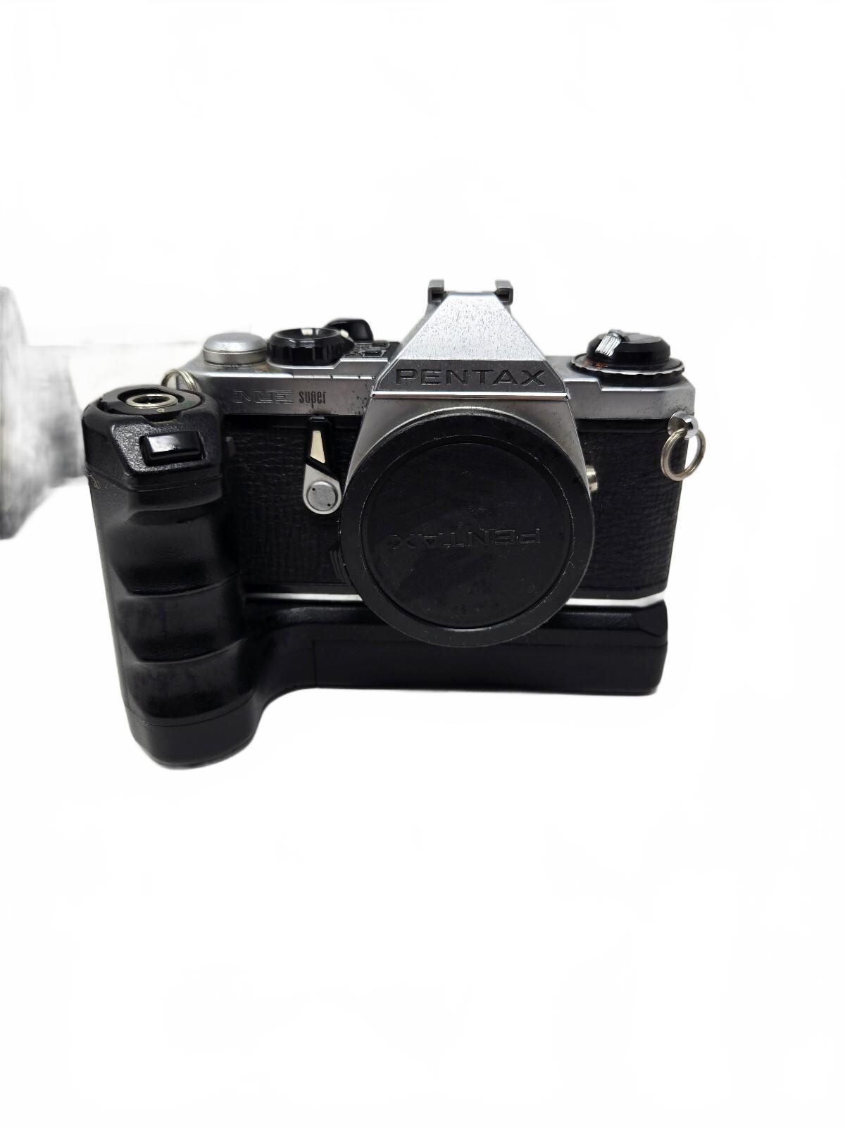 Vintage Pentax Me Super 35MM Film Camera Kit W/ Winder II & Vivitar Flash