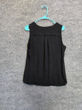 LOFT Women's Black Sleeveless Henley Top