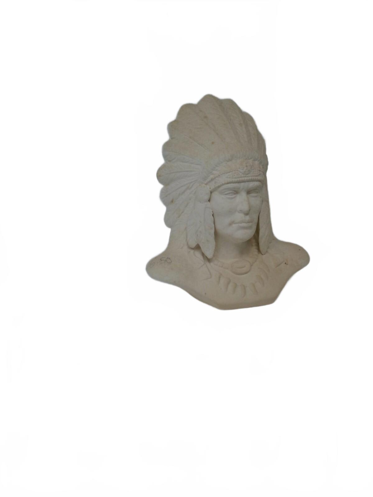 Ready to Paint Provincial Bisque Indian Chief, Native American Brave Statue