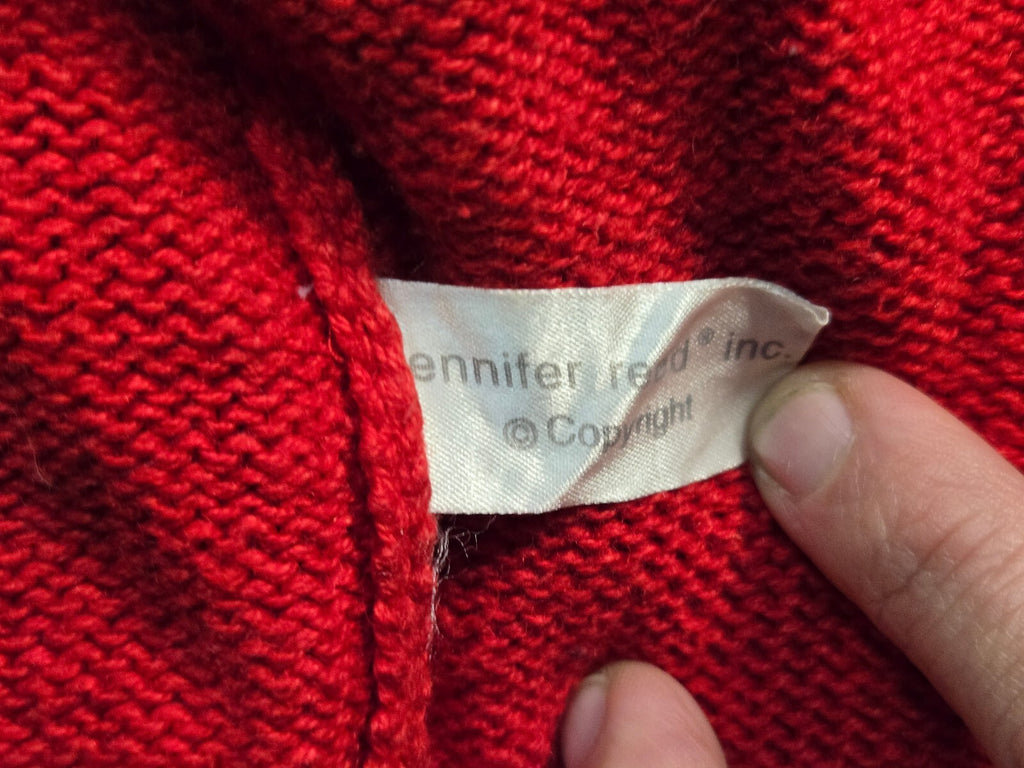 Vintage Paul Harris Design Red Ramie Cotton Knit Sweater Women's Large