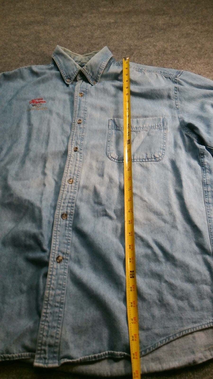 Vintage Hollaway University Of Dayton Flyers Denim Button Up Shirt Large