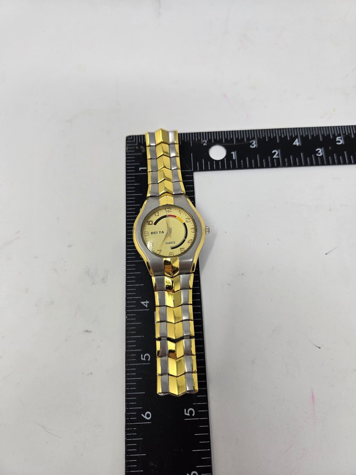 Vintage Beita Quartz Watch – Two-Tone Silver & Gold Link Band, Champagne Dial
