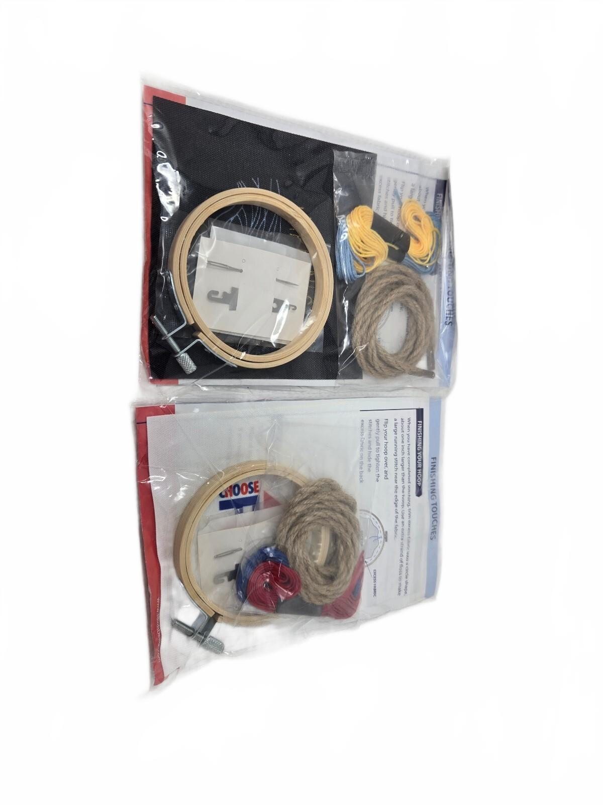 Creativity at Sea Embroidered Hoop Kits - Happiness and Choose Fun