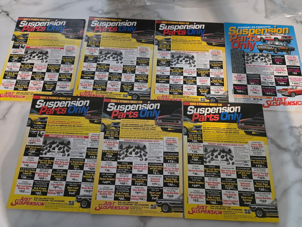 Mopar Muscle Magazine Lot of 8 Issues with Posters and Suspension Parts Catalogs